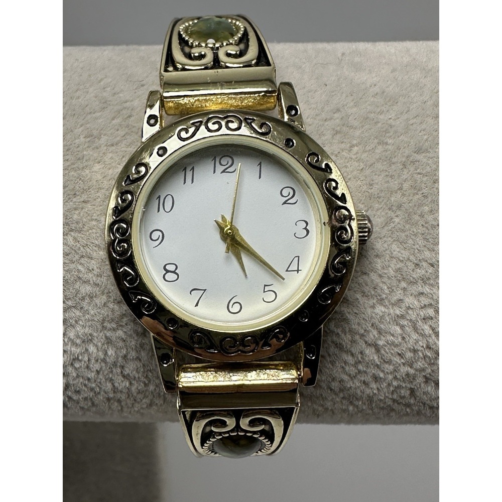 Accutime‎ 4187WML Abalone Accents Ladies Watch New Battery 25MM 6.5" Stretch P98